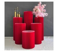 Supports cylindriques pliables, Foldable Paper Columns Pedestal Display Stands White Multiple Sizes 3 pcs(Diameter 30cm,A)