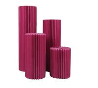 Supports cylindriques pliables, Wedding Foldable Paper Column Stands With Acrylic Disc Red 20-100cm Pack Of 5(Red-diameter 40cm,C)