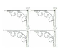 Supports D’étagère En Fer Vintage Rustique, Support Décoratif Mural Résistant Pour Étagères Flottantes, Cuisine, Salle De Bain Et Salon, Lot De 4 (noir/blanc)(White,150x120mm)