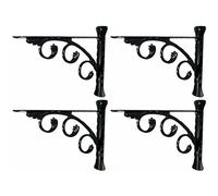 Supports D’étagère En Fer Vintage Rustique, Support Décoratif Mural Résistant Pour Étagères Flottantes, Cuisine, Salle De Bain Et Salon, Lot De 4 (noir/blanc)(Black,200x160mm)