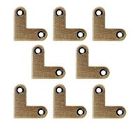 Supports d'angle, 8Pcs Antique L Shape Brass Flat Corner Bracket Joint Brace Plate Support Drawer Fixed Code