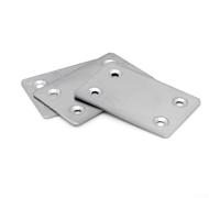 Supports d'angle à 4 trous en acier inoxydable - 60 x 38 mm - Plaques d'angle robustes en forme de L pour meubles pour réparation et support d'étagère - Finition brossée - Structure d'angle lisse