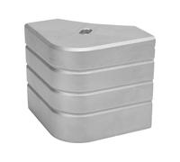 Supports d'angle de bateau - Moulures d'extrémité de rail en métal robuste, pièces de renfort incurvées à 90 degrés, plaques extérieures robustes, ensemble de fixations de qualité professionnelle