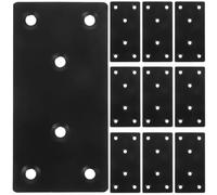 Supports D'angle Plats en Acier Inoxydable Noir pour Meubles en Bois | Plaques de Fixation 10x5cm, Vis Incluses, Design Noir Élégant, Stabilité Renforcée