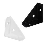 Supports d'angle triangulaires droits for meubles en bois, attaches de connecteur adaptées aux lits et armoires, 4/12 pièces(Black 12pcs)
