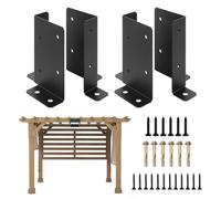 Supports de base de poteau de terrasse réglables - Kit de support en acier robuste, système de montage d'ancrage en béton | Matériel structurel pour clôture, pergola, porche, belvédère et construction