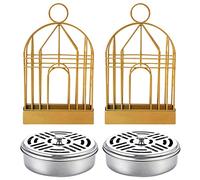 Supports de Bobine de Moustique, Support de Spirale de Moustique de Style Nordique en Fer Conception de Cage à Oiseaux pour la Maison, Le Centre Commercial, la Salle de Bain, Le Camping, Or