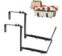 Supports de boîte de fenêtre de boîte à fleurs, 2 pots de fleurs réglables en métal | Support de pot de fleurs de fenêtre, supports de boîte de plantation robustes pour balustrades de