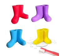 Supports de Brosse à Dents,RoadLoo Lot de 4 Porte-brosses à Dents Multifonction Supports de Brosse à Dents en Silicone Forme de Bottes de Pluie pour Brosse à Dents pour Enfants la Famille Salle Bain