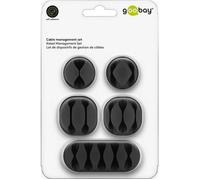 Supports de câble - GOOBAY - 70683 - Noir - Autocollant - Intérieur