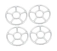 Supports de Cuisinière à Gaz Antidérapants, Lot de 4 en Acier Galvanisé | Installation Simple, Rangement Facile, Surface Stable, Finition Argentée, pour Petits Récipients sur Brûleur