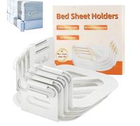 Supports De Draps, Porte-draps De Lit avec 2 Bandes De Verrouillage, Attaches De Feuille De Lit Lourdes, Gardez Les Feuilles Serrées, pour Tous Les Matelas, Couvertures, Literie (Blanc, 4pcs)