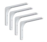 Supports de fixation murale en acier robuste en forme de L 100 x 100 mm avec finition antirouille pour cadres de meubles, tables, chaises, lits, bureaux, étagères ou décoration moderne (blanc)