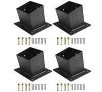 Supports de fixation murale inclinés pour pergola de toit avec matériel, fabriqués pour poteaux en bois de 4 x 4 pour fournir un soutien pour porche et tonnelle (4 pièces)