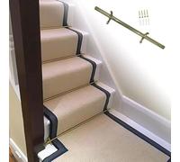 Supports de fixation réglables pour tapis d'escalier, barres en laiton poli avec embouts décoratifs, tiges tubulaires dorées minimalistes pour la fixation de tapis d'escalier, élément décora