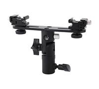 Supports de flash pour appareil photo, Speedlight Mount Double Hot Shoe Speedlight Stand, 1/4" à 3/8" Support de parapluie pour photo et vidéo