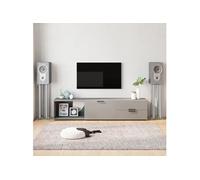 Supports de haut parleurs 2 pcs argenté verre trempé 4 piliers