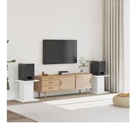 vidaXL Supports de haut-parleurs 2 pcs Blanc Bois d'ingénierie