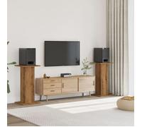 Supports de haut parleurs 2 pcs chêne artisanal bois ingénierie