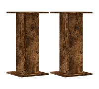 vidaXL Supports de haut-parleurs 2 pcs Chêne fumé Bois d'ingénierie