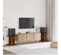 Supports de haut parleurs 2 pcs chêne fumé bois d ingénierie