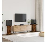 Supports de haut parleurs 2 pcs chêne fumé bois d ingénierie