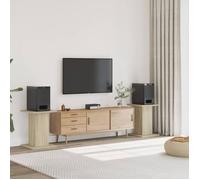 vidaXL Supports de Haut-parleurs 2 pcs chêne Sonoma Bois d'ingénierie, Support d'enceinte, Support d'enceinte de Bureau, Support d'enceinte HiFi