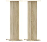 vidaXL Supports de haut-parleurs 2 pcs Chêne Sonoma en bois d'ingénierie Bureau HiFi