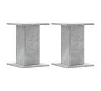 vidaXL Supports de Haut-parleurs 2 pcs Gris béton Bois d'ingénierie, Support d'enceinte, Support d'enceinte de Bureau, Support d'enceinte HiFi