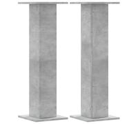 vidaXL Support d'enceintes Modèle 30x30x95 cm Bois d'ingénierie Gris béton Lot de 2