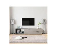 Supports de haut parleurs 2 pcs noir argenté 3 piliers