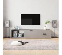 vidaXL Supports d'enceinte 1 pilier 2 pcs noir et argenté