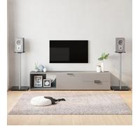 Supports De Haut-Parleurs 2 Pcs Noir Et Argenté 1 Pilier