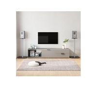 Supports De Haut-Parleurs 2 Pcs Noir Et Argenté 1 Pilier