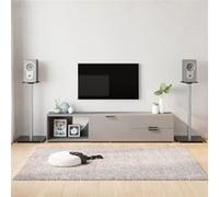 Supports De Haut-Parleurs 2 Pcs Noir Et Argenté 1 Pilier