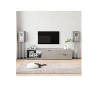 Supports de haut-parleurs 2 pcs noir et argenté 4 piliers