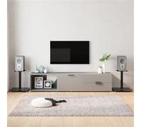 Supports De Haut-Parleurs 2 Pcs Noir Verre Trempé 1 Pilier