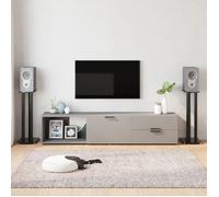 vidaXL Supports de haut-parleurs 2 pcs Noir Verre trempé 3 piliers