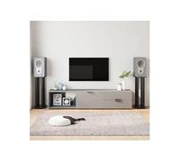 Supports de haut parleurs 2 pcs noir verre trempé 4 piliers