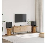 vidaXL Supports d'enceintes 2 pcs Vieux Bois – Bois d'ingénierie, Bureau HiFi