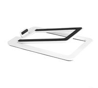 Supports de haut-parleurs de bureau en métal pour moniteurs de studio et haut-parleurs d'étagère pour améliorer l'imagerie sonore et l'angle d'écoute (blanc-creux)