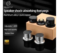 Supports de haut-parleurs HiFi 4 pièces, pieds en alliage d'aluminium, pieds en fibre de carbone réglables, amortisseurs de vibrations pour haut-parleurs Silver(Carbon Fiber)