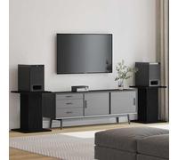 vidaXL Supports de haut-parleurs 2 pcs Bois d'ingénierie Noir 95 cm de hauteur