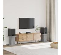 vidaXL Supports de haut-parleurs 2 pcs Gris Sonoma en bois d'ingénierie pour bureau HiFi