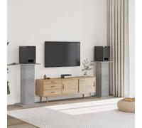 Support de haut-parleurs vidaXL 2 pcs Chêne Noir 30x30x80 cm en bois d'ingénierie