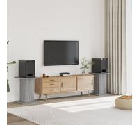 vidaXL Support d'enceinte moniteur de studio 2 pcs Bois d'ingénierie Noir aspect chêne 30x30x40 cm