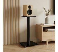 vidaXL Supports d'enceinte 1 pilier 2 pcs noir et argenté