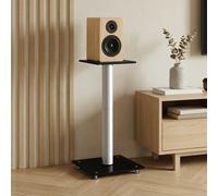 vidaXL Supports d'enceinte 1 pilier 2 pcs noir et argenté