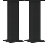 vidaXL Supports de haut-parleurs 2 pcs Bois d'ingénierie Noir 80 cm de hauteur