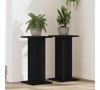 Supports De Haut-Parleurs Vidaxl 2 Pcs Chêne Noir 30x30x60 Cm Bois D'ingénierie Noir